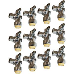 imageHQMPC Angle Stop Valve 12quot Ptc x 12quot No Lead Compression Push Fit Angle Shut Off Water Valve with Disconnect Clip PushtoConnect PEX Copper CPVC 2Pcs 12