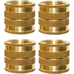 imageHQMPC Brass Garden Hose Connector Garden Hose Adapter Double Female Swivel Hose Connector 34 Inch GHT Brass Connector 4 Pieces4Pcs
