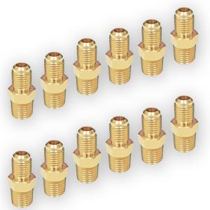 imageHQMPC Flare Fittings Gas Fitting Brass Tube Fittings 38quotFlared 12quotNPT Flared Connector Gas Adapter Union Brass Tube Coupler Pipe Flare Fitting12
