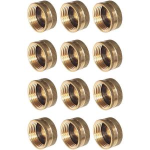 imageHQMPC Garden Hose Cap with Washer Brass Hose End Garden Hose Connector Brass Caps 34quot NH 6Pcs Garden Hose Female Fitting Caps12 PCS