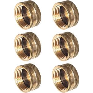 imageHQMPC Garden Hose Cap with Washer Brass Hose End Garden Hose Connector Brass Caps 34quot NH 6Pcs Garden Hose Female Fitting Caps6 PCS