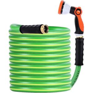 imageHQMPC Garden Hose Garden Water Hose 58quotID 30 ft Durable PVC Non Kinking Heavy Water Hose with Brass Hose Fittings 58quotIDx3030 FEET75 Feet
