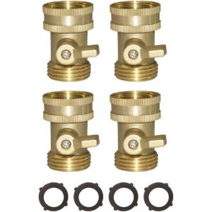 imageHQMPC Garden Hose Shut Off Valve Ball Valve 34quot GHT Water Hose Shut Turn Off Valve Heavy Duty Hose On Off Valve Brass Shut Off Valve Hose Ball Valve 1Pc Long HandleT Valve 4Sets
