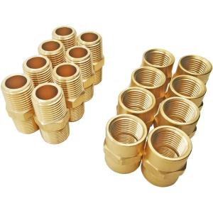 imageHQMPC Hex Female Coupling 38quot Male NPT x Femaled Adapator 38quot NP Coupling 8Pcs and Male Nipple 8Pcs38 NPT