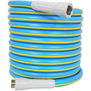 imageHQMPC Hose Garden Hose With 58 in x 30 ft Water Hose Heavy Duty Durable Material Water Hose with Solid Fittings BLUE30 FEET