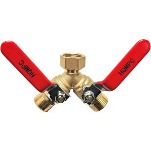 imageHQMPC Hose Splitter 2 Way Brass Y Valve 34quot GHT Thread Extra 4 Pressure WashersBig Splitter 1Pc