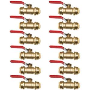 imageHQMPC Pex Ball Valve PushFit Full Port Ball Valves Push Water Shut Off Valve Plumbing Push In Ball Shut off PushtoConnect PEX Copper CPVC 12quotx12quot 12Pack