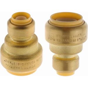 imageHQMPC Push Fit PEX Fittings Straight Coupling 12quotx1 PushtoConnect Copper CPVC No lead Brass Plumbing Fittings 6PCS 12quotx1quot2