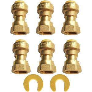 imageHQMPC Push Fitting Straight Coupling with Union 34quotX34quot 6Pcs PushtoConnect Plumbing Fitting for Copper PEX CPVC 6pcs 34quot6