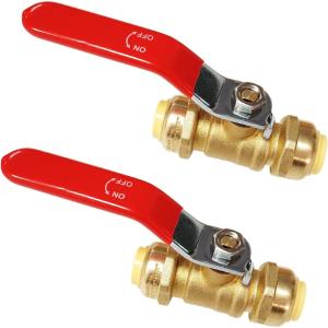 imageHQMPC PushFit Full Port Ball Valve Pex Pushed Ball Valve Water Shut Off Valve Plubing Pex Push In Ball Valves PushtoConnect PEX Copper CPVC 34quotx34quot 1 Pack2