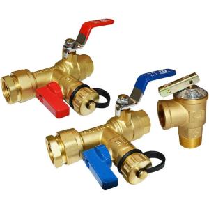 imageHQMPC Tankless Water Heater Isolation Valves Tankless Water Heater Flush Kit Tankless Valve Kit 34quot NPT Including 1 Valve For Hot water1 Valve For Cold Water 1 Pressure Relief Valve