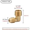 imageHQMPC Brass Flare Fittings Brass Elbow 38quotFlare x 12quotNPT Brass Tube Fitting 90 Degree Elbow Adapter 2PCS6