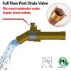 imageWater Heater Drain Valve 34quotMIP X 34quot Male GHT X 3quot LENGTH 3 Inch Shank Male Connection to drain or Flush Hot Water Heater Big Full Port No Pb Brass3 Inch Shank with Long HandleLong Handle Water Heater Drain Valve